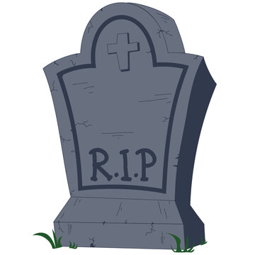 R.I.P on cracking grave stone 