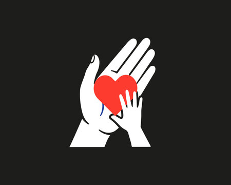 Hands Protecting a Red Heart Symbolizing Love Care Compassion Support and Humanitarian Kindness