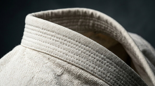 Close-up of Karate Gi Collar, Martial Arts Uniform Detail, Traditional Sportswear Texture