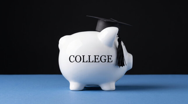 School planning finance back college piggy bank graduation cap savings education tuition planning. Education student learning study graduation. back school, money saving budget cost investment