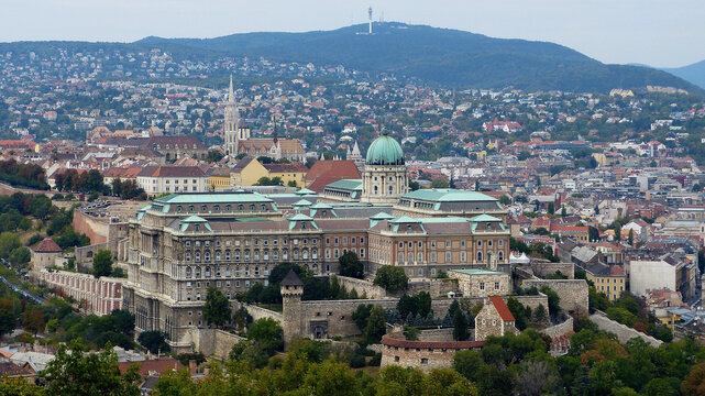 Budapest, Hungary &ndash; September 22, 2012. View over Budapest, with massive Royal Palace and other historic buildings.