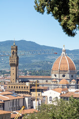 Naklejka premium Florence, Italy. Firenze Florence, travel photo, dome cathedral city landscape old town 