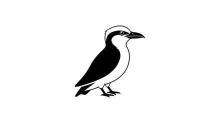 Fototapeta premium Stylized Bird Silhouette Vector Art on White Background