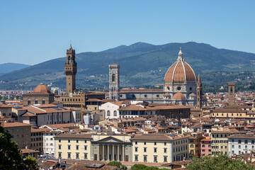 Naklejka premium Florence, Italy. Firenze Florence, travel photo, dome cathedral city landscape old town 