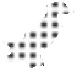 Obraz premium Pakistan Dotted Map Vector with Pixel Dot Modern Design Isolated on Transparent Background