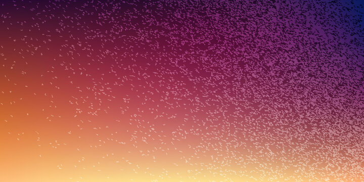 Abstract dark magenta orange and yellow sunset gradient vector background with full noise grain texture
