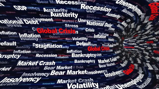 GLOBAL CRISIS Keywords Animation on Tunnel Walls, Background, Loop
