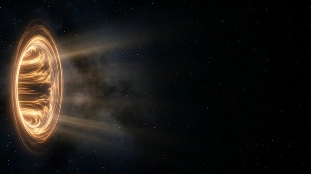 Massive cosmic vortex pulling light and energy into a deep wormhole