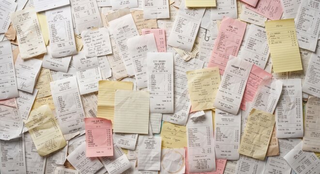 various types of purchase notes or bill textures pattern background wallpaper needs or other design needs