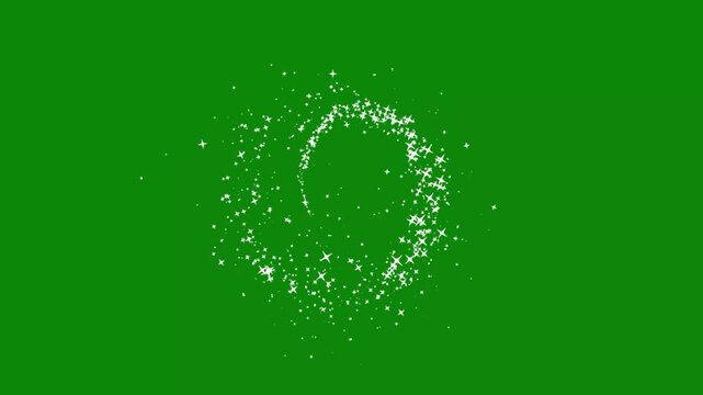 luminous white star sparkle line effect with flowing fairy dust motion, dreamy glowing particles, seamless twinkle loop animation,magic light wand burst, elegant overlay on green screen background 4k