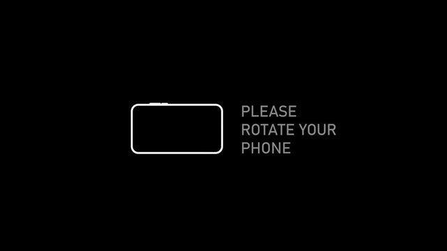 Smartphone rotation animation requesting horizontal view