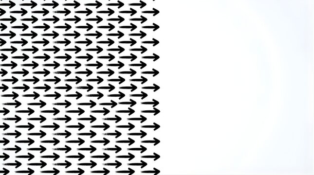 Black hand drawn arrows pattern with right side empty space for text