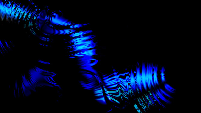 Blue neon audio sound wave visualizer