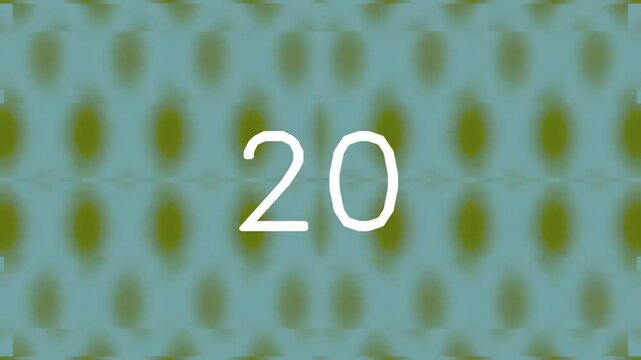 Abstract pattern with number twenty on blue and green background