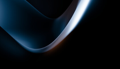 Abstract smooth dark curves create a flowing modern design with light