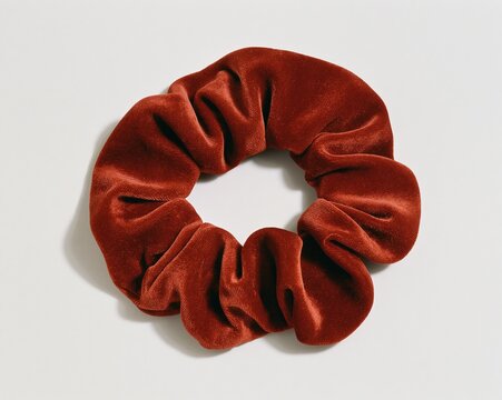 Rich Rust Velvet Scrunchie