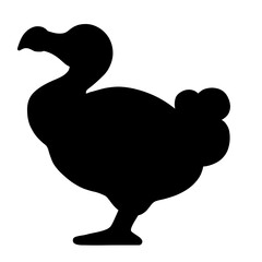 Black Dodo Bird Animal Silhouette Icon Transparent Background  © TX Studio