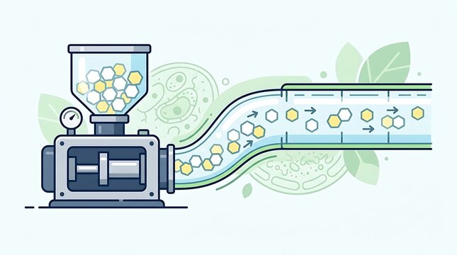 Biotechnology production process vector illustration