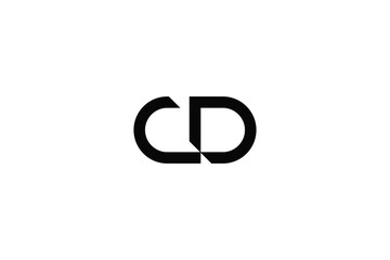 Fototapeta premium Interlocking letters C and D line monogram