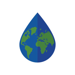 Obraz premium WaterDropEarthSymbolizingGlobalEnvironmentalConservation.