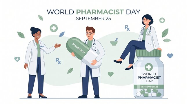 World pharmacist day celebration illustration