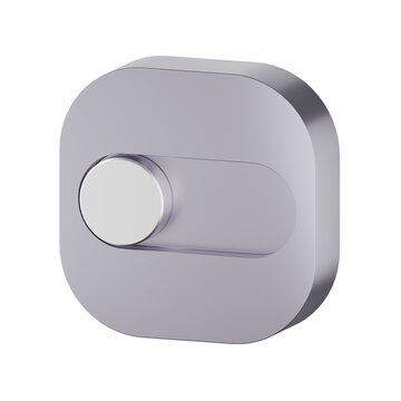 3D toggle switch Off icon with green active state, rounded white button and soft minimal design