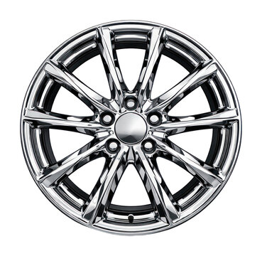 PNG Sleek chrome alloy wheel design.
