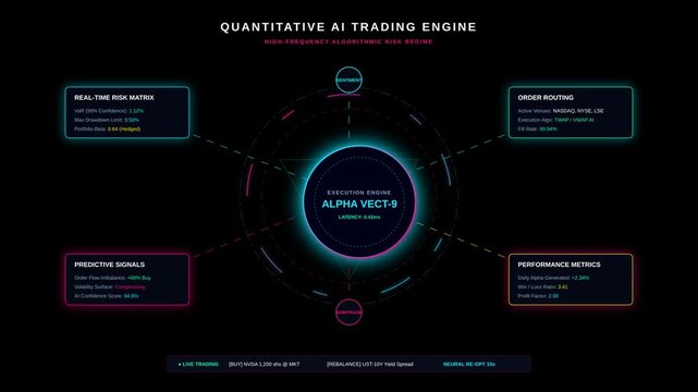 High-Frequency Algorithmic Trading Matrix with Quantitative AI Insights for Real-Time Risk Management in 4K Visual Presentation