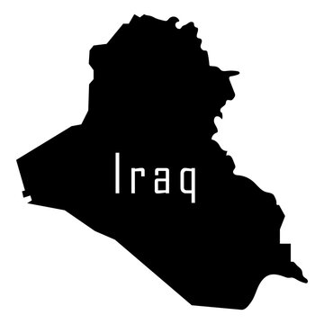 Iraq Silhouette Map Vector Isolated on Transparent Background