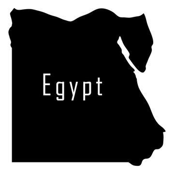 Egypt Silhouette Map Vector Isolated on Transparent Background