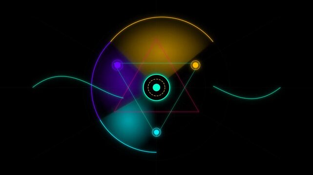 Dynamic Visual Representation of Portfolio Diversification Matrix with Vibrant Neon Elements in 4K Resolution, Focusing on Financial and Investment Themes