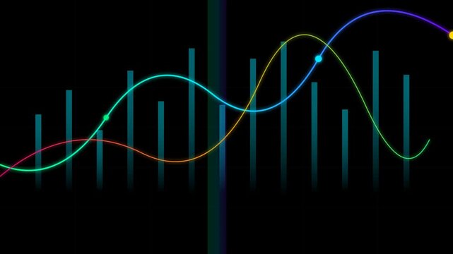 Abstract Visualization of Algorithmic Trading Dynamics with Wave Patterns and Data Points in 16x9 Aspect Ratio, High Definition and Modern Aesthetic