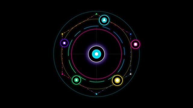 Vibrant Geometric Design Representing Portfolio Diversification and Protective Measures in a 16x9 Pro Format