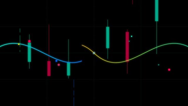 Abstract Visualization of Algorithmic High Frequency Flow in 16x9 Format with Vibrant Colors and 4K Resolution for Financial Insights and Data Analysis