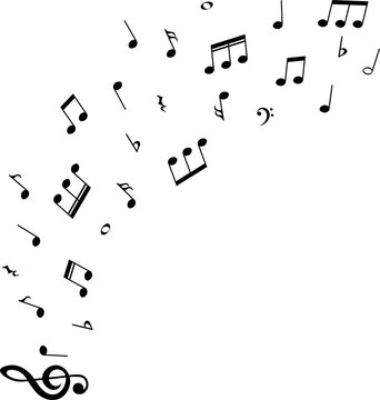 Musical pattern, music notes flow