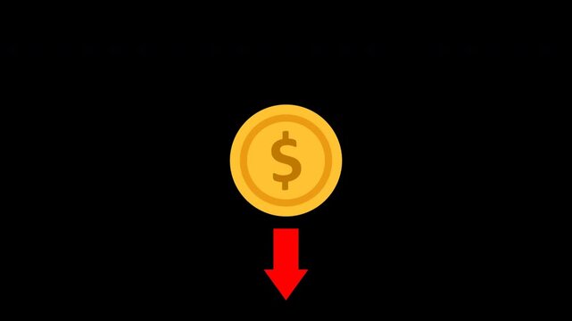 money decrease and money growth animation