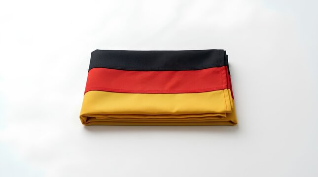 Overhead view of the german flag with a clean white background