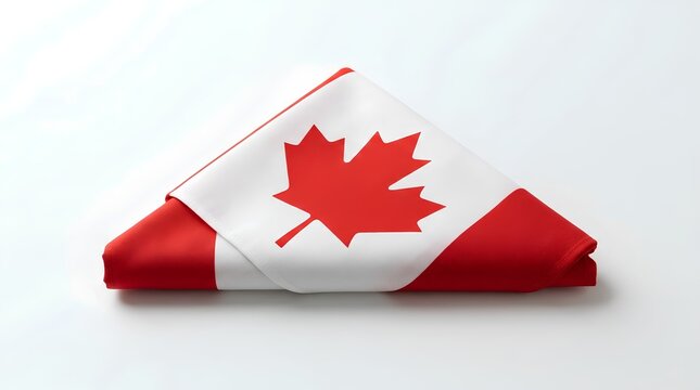 Canadian flag shaped like a heart with red maple leaf symbol