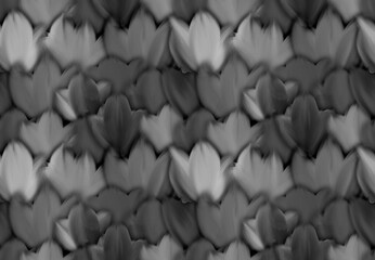 Fototapeta premium Seamless abstract botanical pattern with black and white monochrome oil paint leaves.