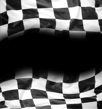 Checkered flag on black