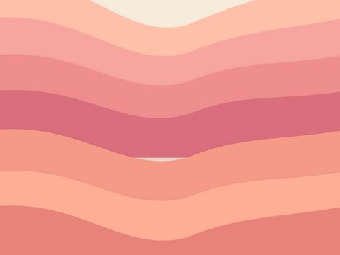 Layered coral and peach paper cut abstract waves