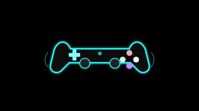 Glowing Game Controller Animation for Gaming and Video Games