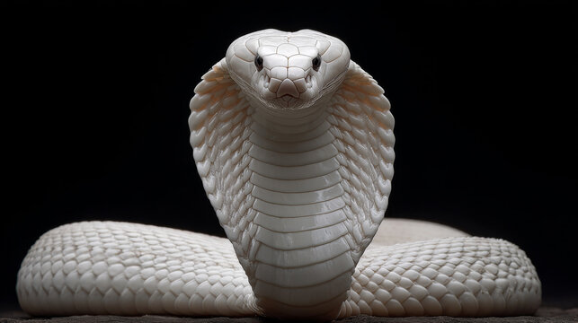 White Cobra With Hood Facing Camera