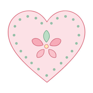 Cute Heart Soft Pastel Outline Clipart
