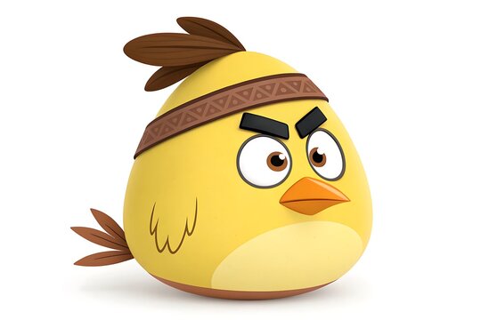 Angry cartoon chick wearing headband