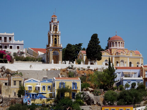 Gr&egrave;ce port de Gialos sur l'&icirc;le de Symi 