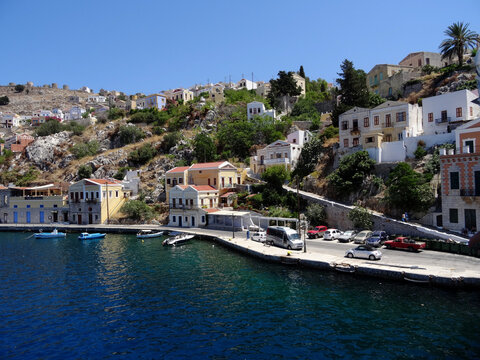 Gr&egrave;ce port de Gialos sur l'&icirc;le de Symi 