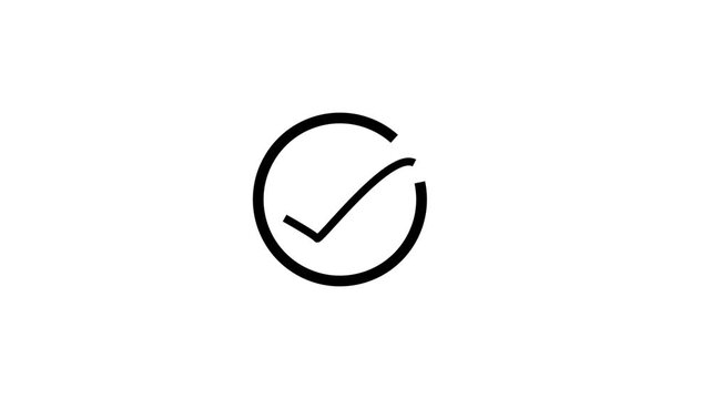 Check mark icon animates with increasing line weight