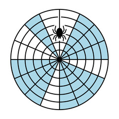Fototapeta premium Spider web with blue geometric pattern