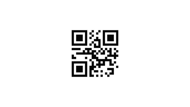 Minimalist black and white QR code isolated on white background